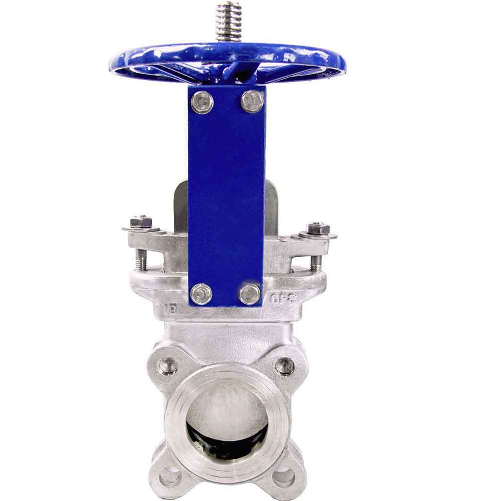 Knife gate valve Elephant GVKR3131M-1W-Fb-S, body material - stainless steel AISI 304, knife material - stainless steel AISI 304, seal - METAL, handwheel operated