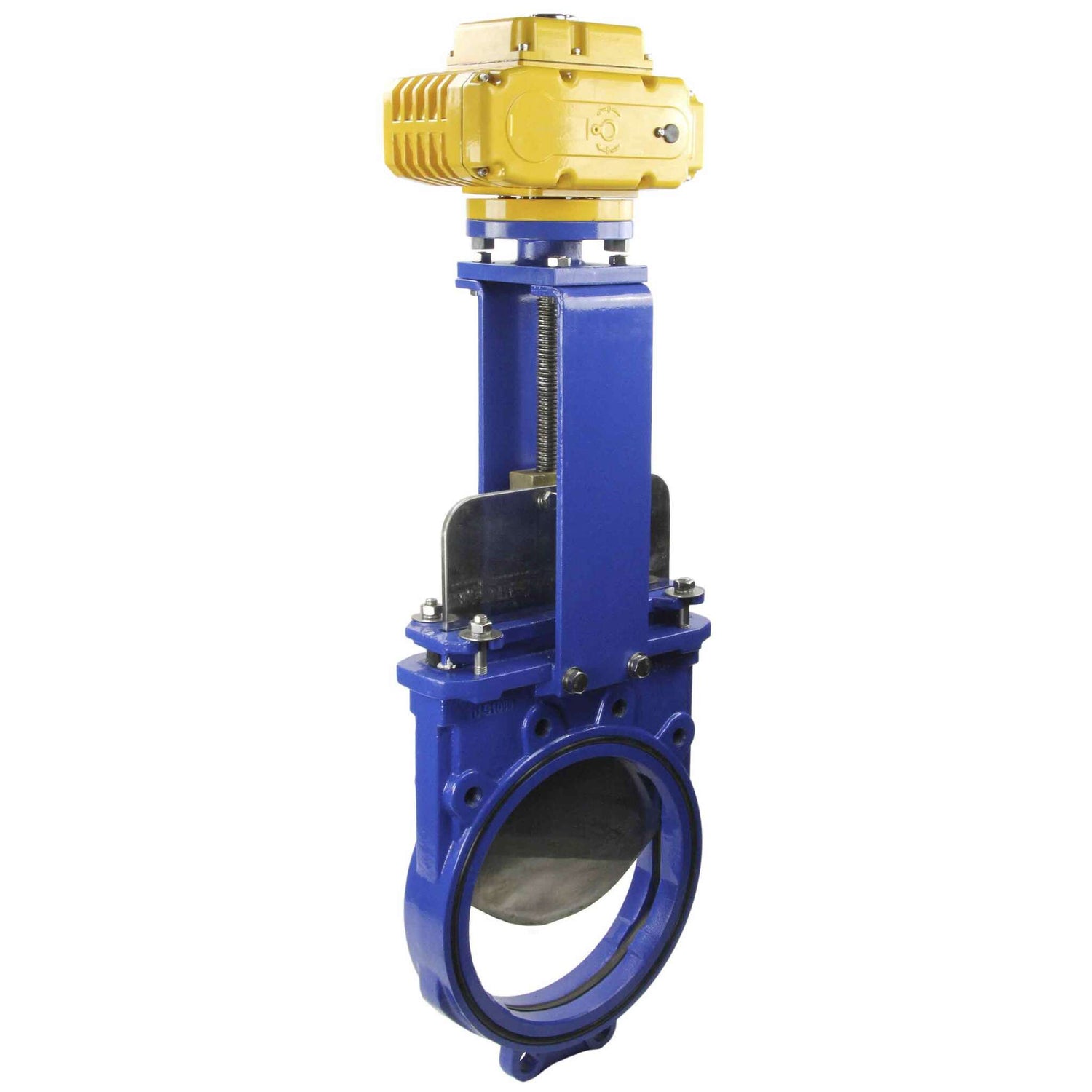 Knife Gate Valve Elephant GVKN1331N-2W-Fb-ISO Class 125 NBR Wafer type, Cast Iron, Bidirectional, with Elephant-MT-200 380V electric actuator