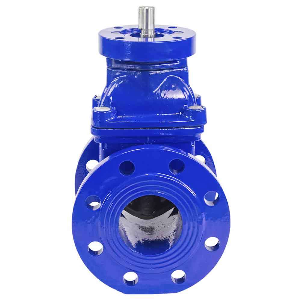 Wedge gate valve Elephant GVWN1414E-2W-F (F4) BLUE PN10, body material - cast iron GGG50, wedge material - cast iron + EPDM, seal - EPDM, stem only