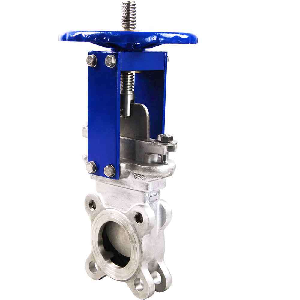 Knife gate valve Elephant GVKR3131E-1W-Fb-S, body material - stainless steel AISI 304, knife material - stainless steel AISI 304, seal - EPDM, handwheel operated