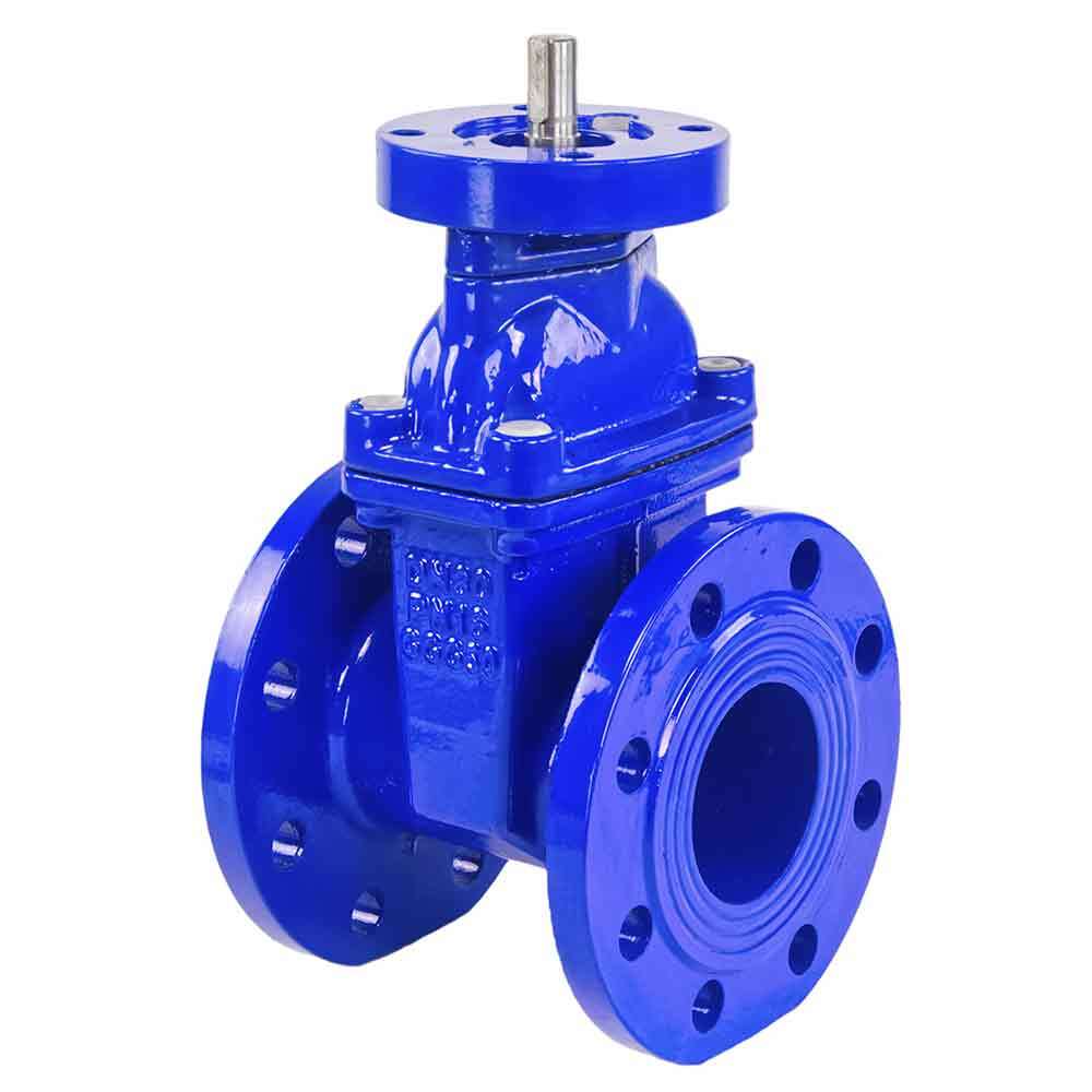 Wedge gate valve Elephant GVWN1414E-2W-F (F4) BLUE PN16, body material - cast iron GGG50, wedge material - cast iron + EPDM, seal - EPDM, stem only