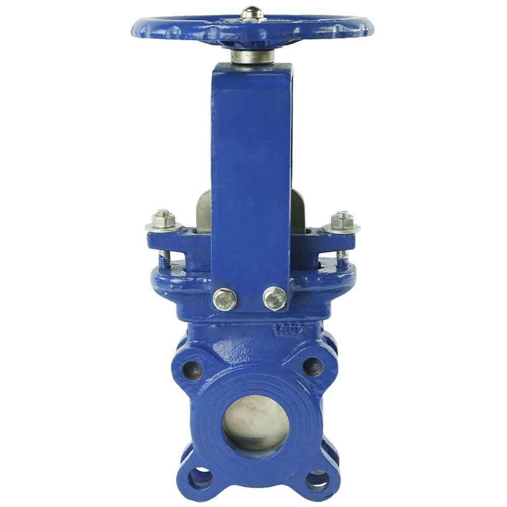 Knife gate valve Elephant GVKN3431M-1W-Fb-S body material - carbon steel WCB, knife material - stainless steel AISI 304, seal - METAL, handwheel operated