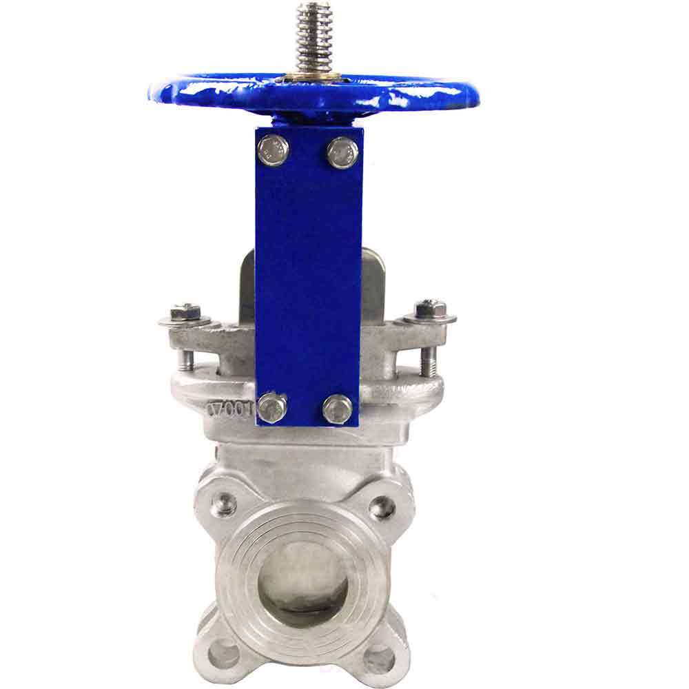 Knife gate valve Elephant GVKR3131M-1W-Fb-S, body material - stainless steel AISI 304, knife material - stainless steel AISI 304, seal - METAL, handwheel operated
