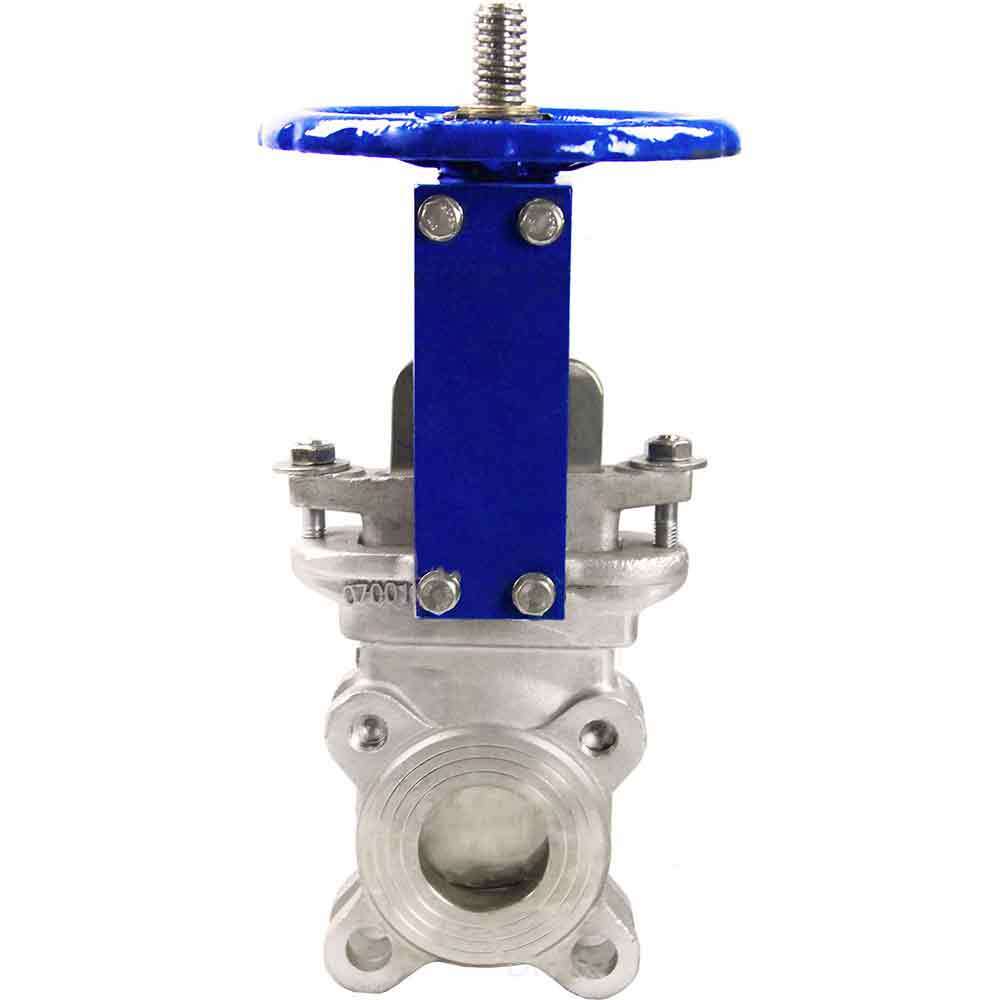 Knife gate valve Elephant GVKR3232E-1W-Fb-S, body material - stainless steel AISI 316, knife material - stainless steel AISI 316, seal - EPDM, handwheel operated