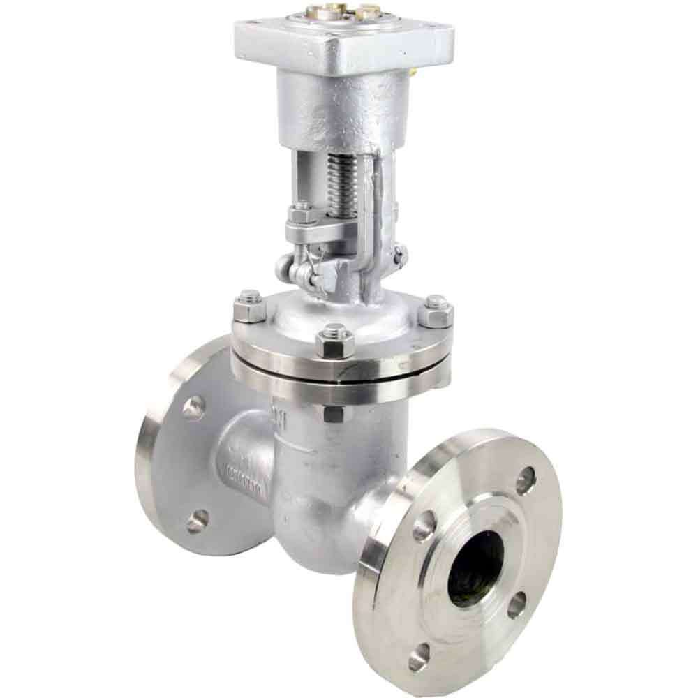 Wedge gate valve Elephant, body material - stainless steel AISI J92630, wedge material - stainless steel AISI A216, seal - METAL, stem only