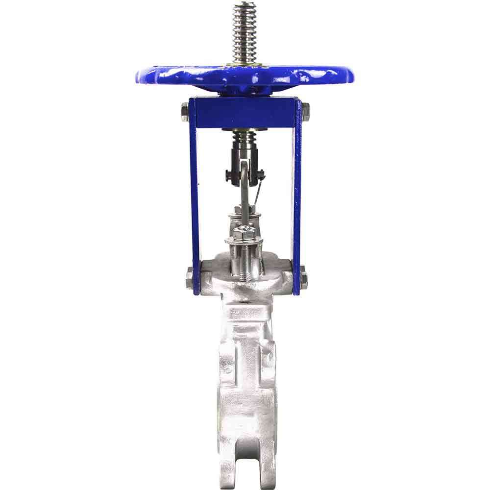 Knife gate valve Elephant GVKR3232M-1W-Fb-S, body material - stainless steel AISI 316, knife material - stainless steel AISI 316, seal - METAL, handwheel operated