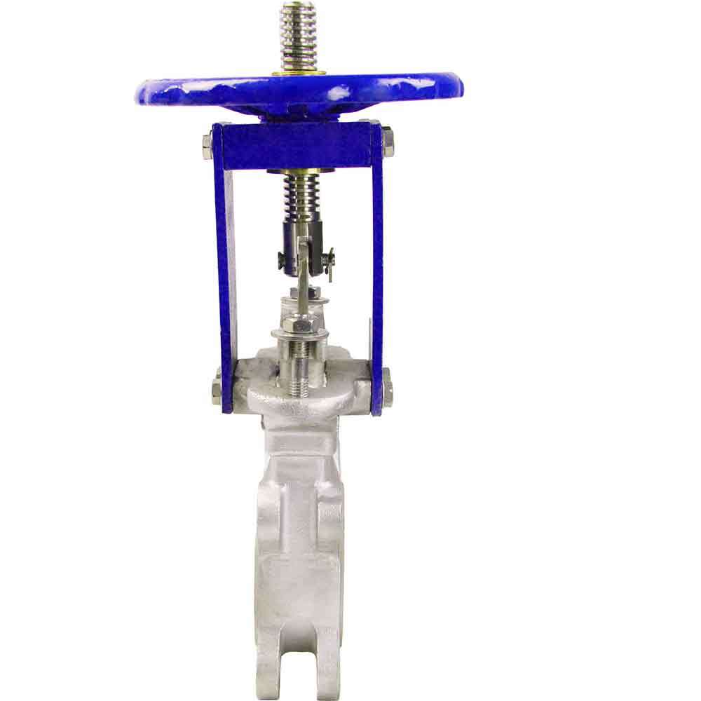 Knife gate valve Elephant GVKR3131E-1W-Fb-S, body material - stainless steel AISI 304, knife material - stainless steel AISI 304, seal - EPDM, handwheel operated
