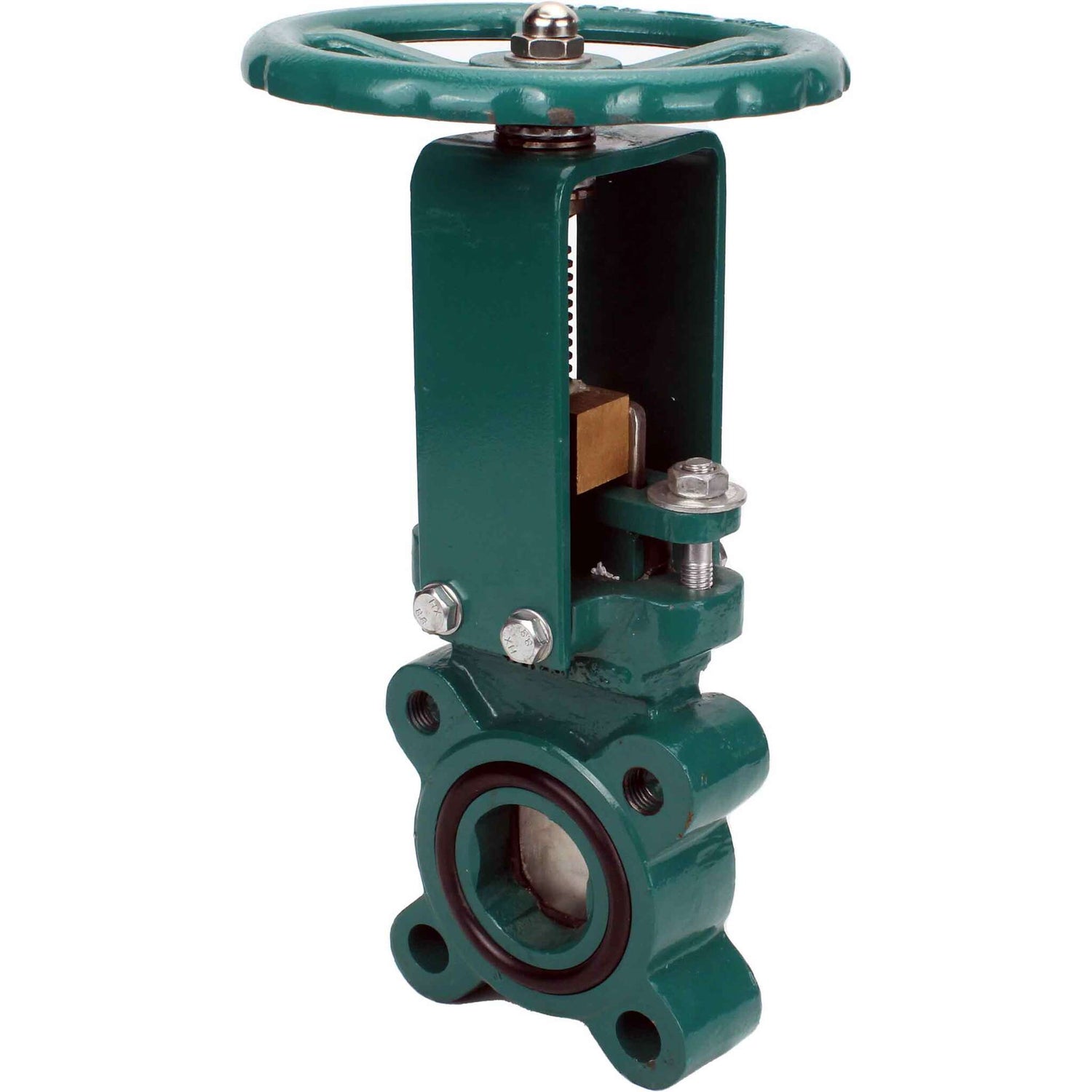 Knife Gate Valve Elephant GVKR1331M-1W-Fb-S 16 bar, wafer type, body material - Cast iron GGG-40, seal - metal, with retractable spindle, handwheel operated