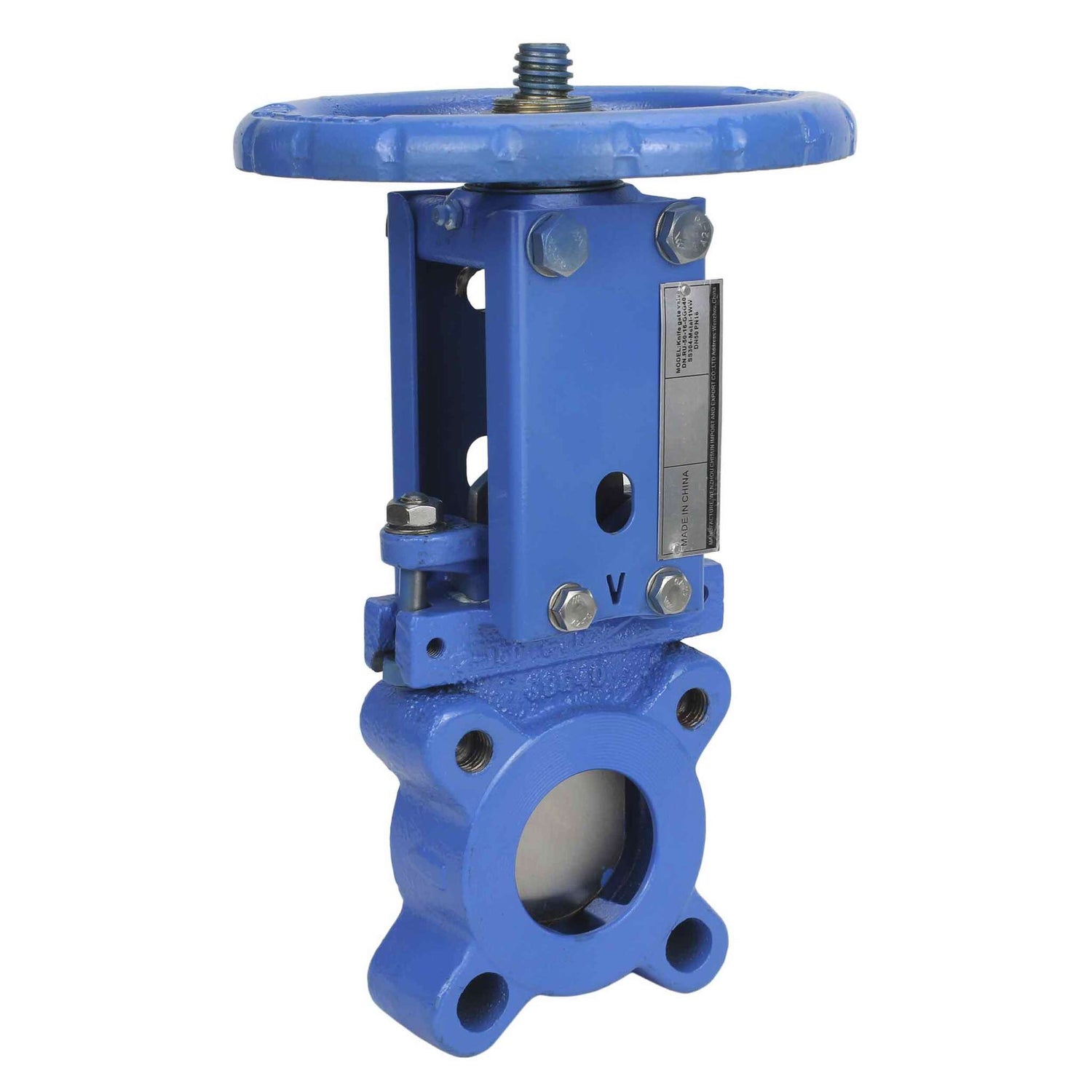 Knife Gate Valve Elephant GVK1331E-2W-Fb-SN 16 bar, wafer type, body material - cast iron GGG-40, handwheel operated