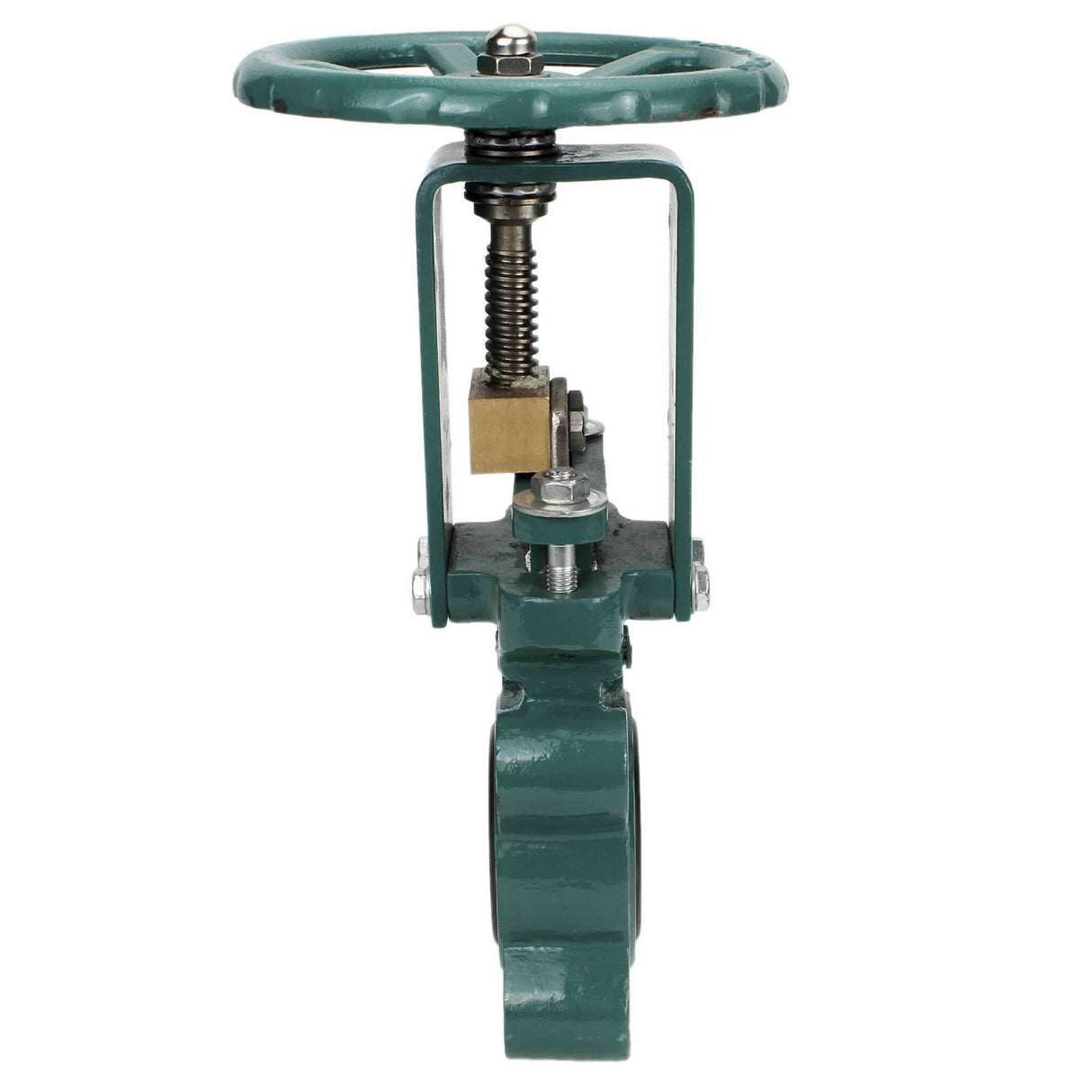 Knife Gate Valve Elephant GVKR1331M-1W-Fb-S 16 bar, wafer type, body material - Cast iron GGG-40, seal - metal, with retractable spindle, handwheel operated