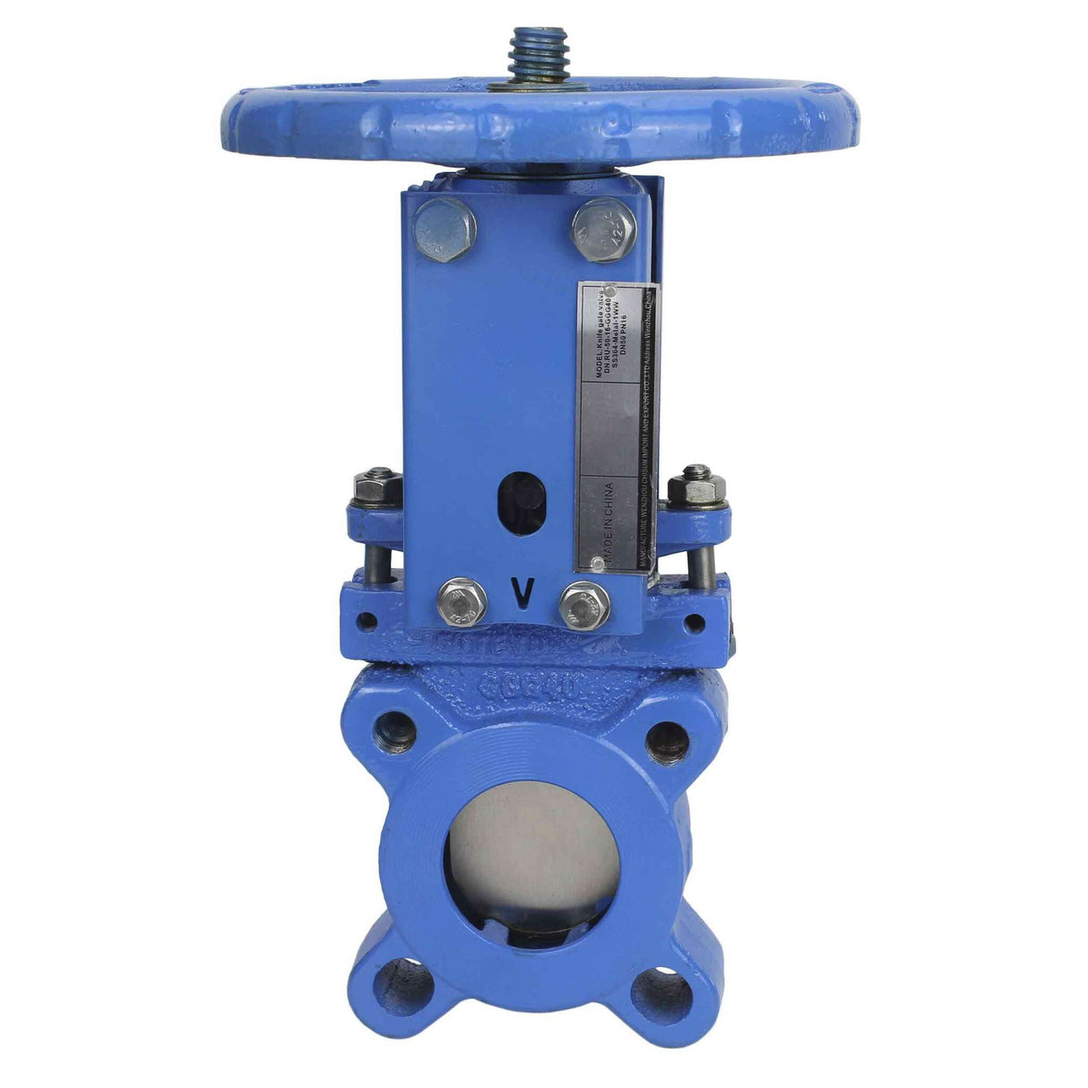 Knife Gate Valve Elephant GVK1331E-2W-Fb-SN 16 bar, wafer type, body material - cast iron GGG-40, handwheel operated