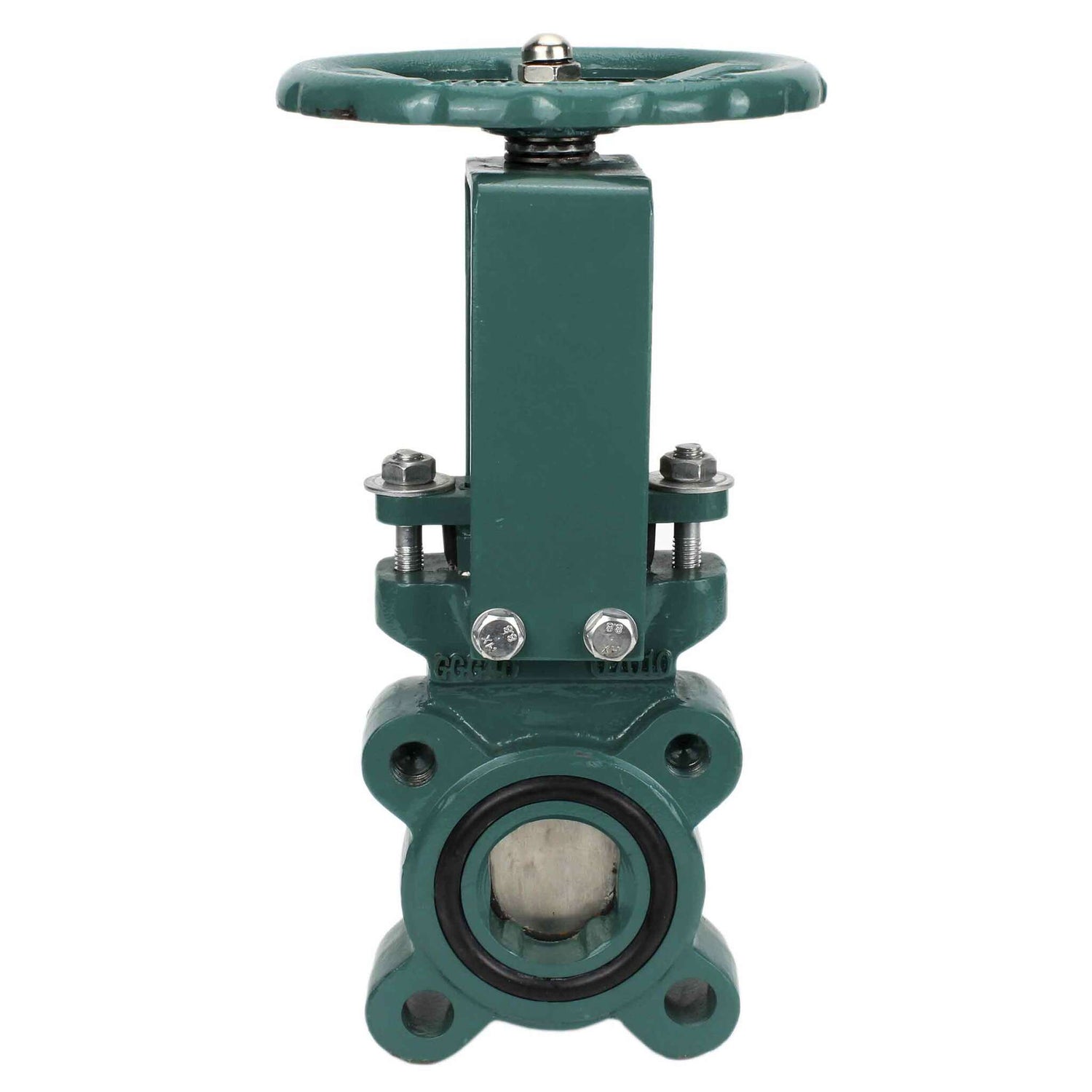 Knife Gate Valve Elephant GVKR1331M-1W-Fb-S 16 bar, wafer type, body material - Cast iron GGG-40, seal - metal, with retractable spindle, handwheel operated