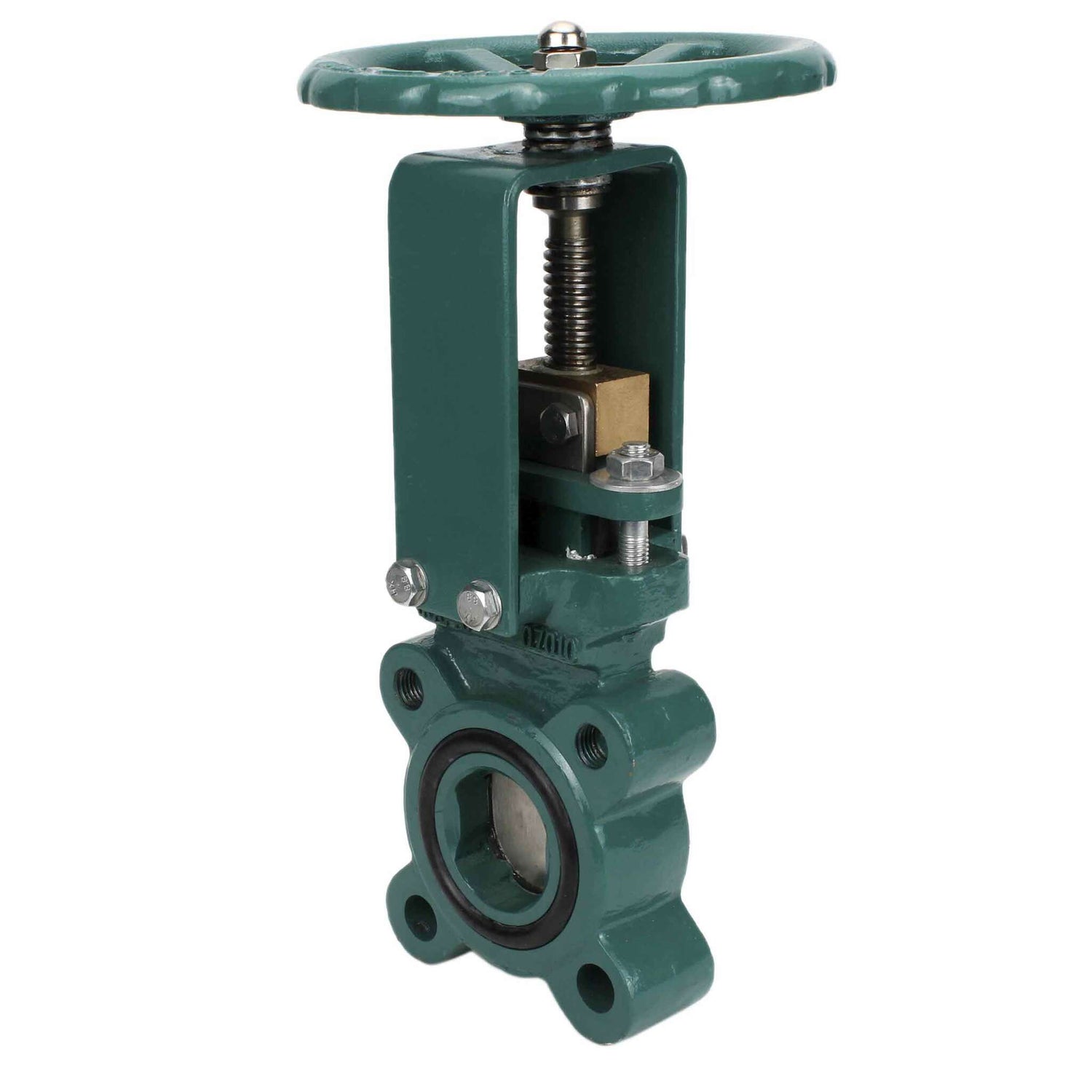 Knife Gate Valve Elephant GVKR1331M-1W-Fb-S 16 bar, wafer type, body material - Cast iron GGG-40, seal - metal, with retractable spindle, handwheel operated