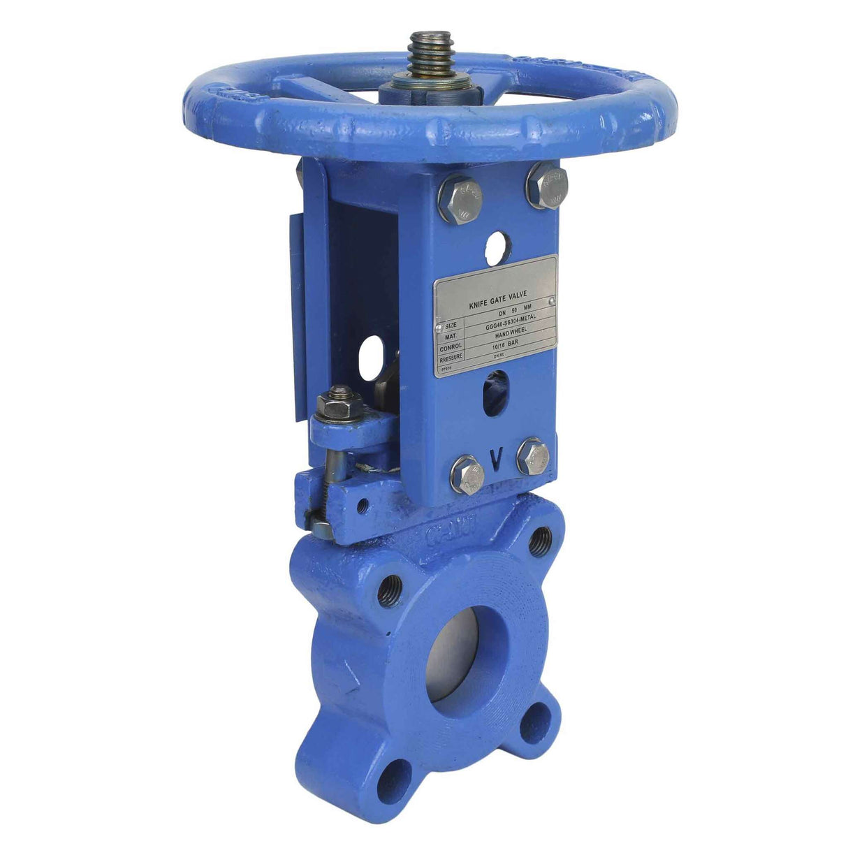 Knife Gate Valve Elephant GVK1331E-2W-Fb-SN 16 bar, wafer type, body material - cast iron GGG-40, handwheel operated