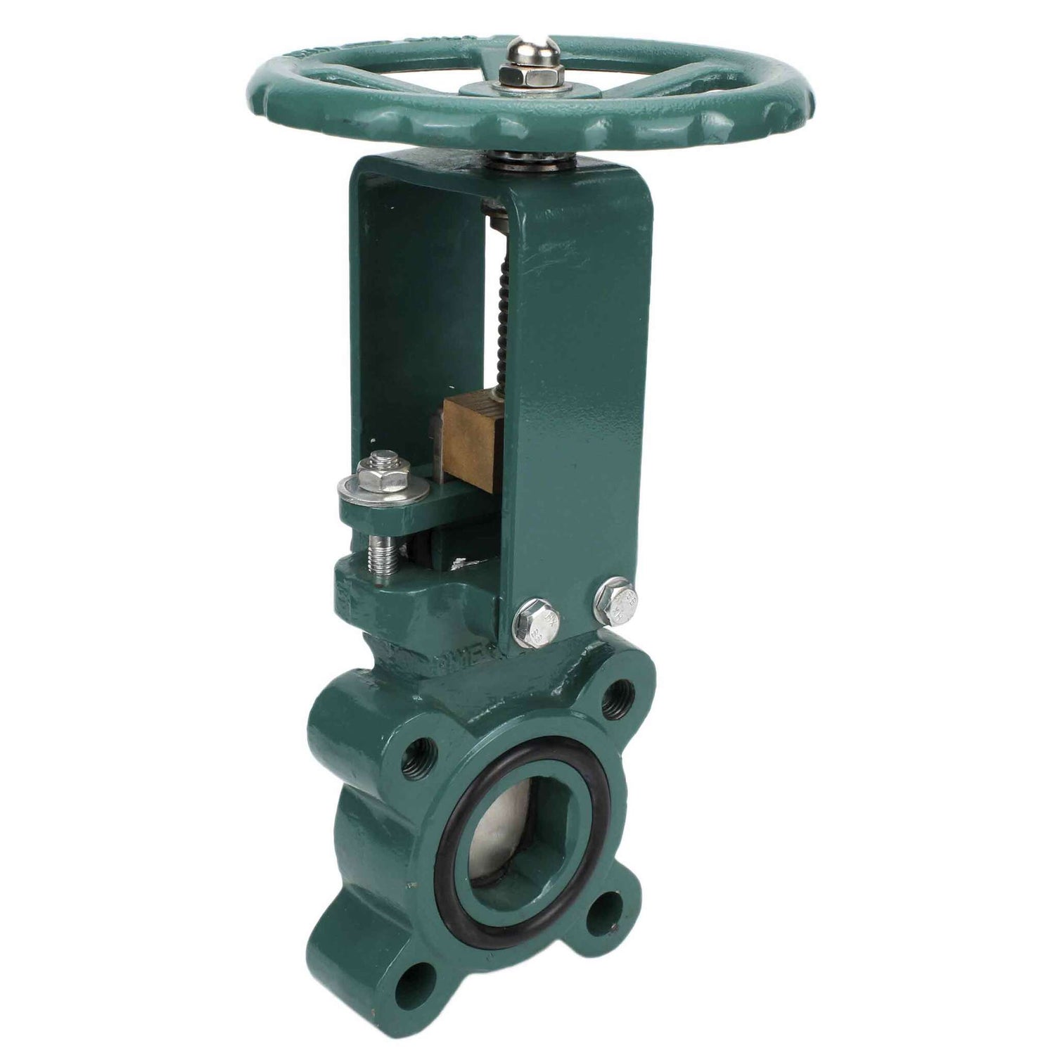 Knife Gate Valve Elephant GVKR1331M-1W-Fb-S 16 bar, wafer type, body material - Cast iron GGG-40, seal - metal, with retractable spindle, handwheel operated