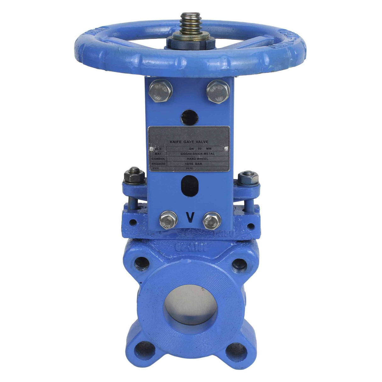 Knife Gate Valve Elephant GVK1331E-2W-Fb-SN 16 bar, wafer type, body material - cast iron GGG-40, handwheel operated