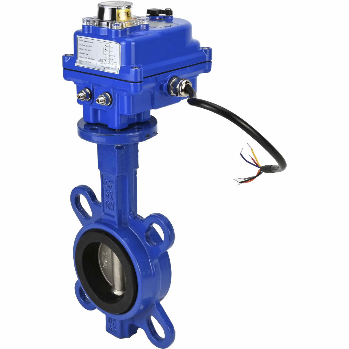 Water Butterfly Valve Elephant ggg50-316l-epdm-elephant-12, body material - cast iron GGG50, disk material - stainless steel AISI 316L, seal - EPDM, electric actuator operated