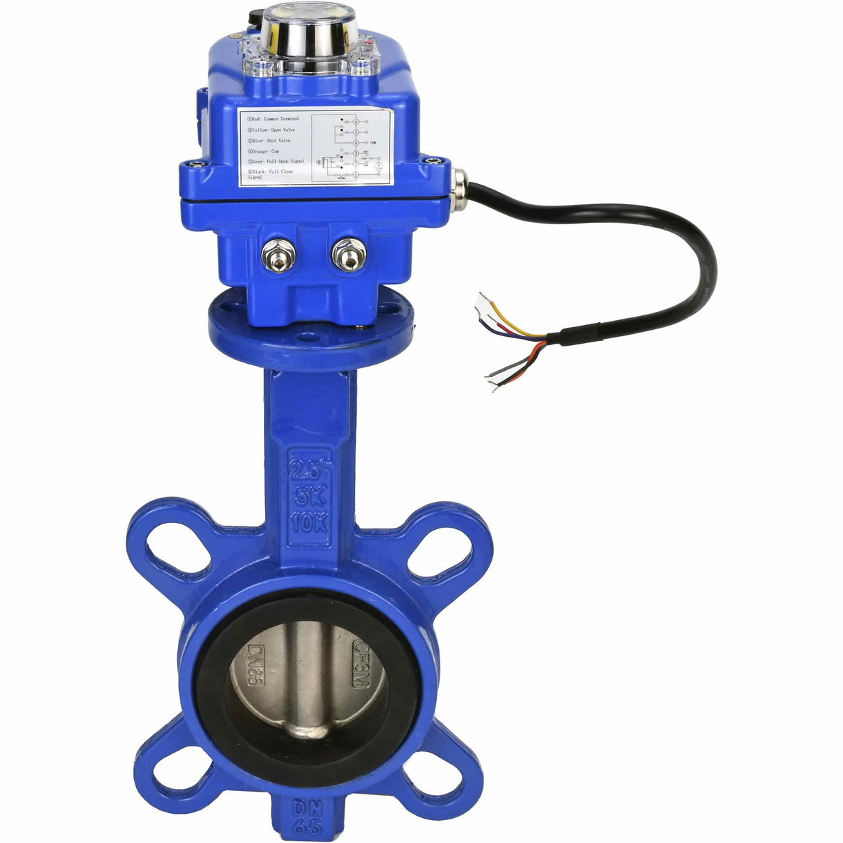 Water Butterfly Valve Elephant ggg50-316l-epdm-elephant-12, body material - cast iron GGG50, disk material - stainless steel AISI 316L, seal - EPDM, electric actuator operated