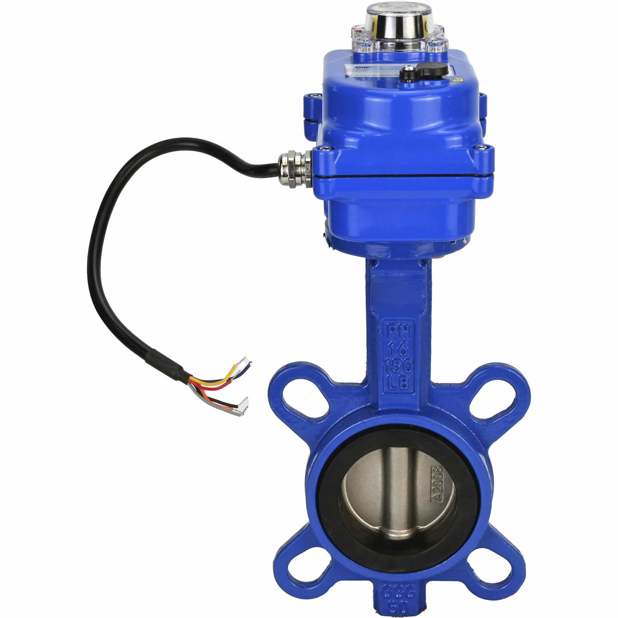 Water Butterfly Valve Elephant ggg50-316l-epdm-elephant-12, body material - cast iron GGG50, disk material - stainless steel AISI 316L, seal - EPDM, electric actuator operated