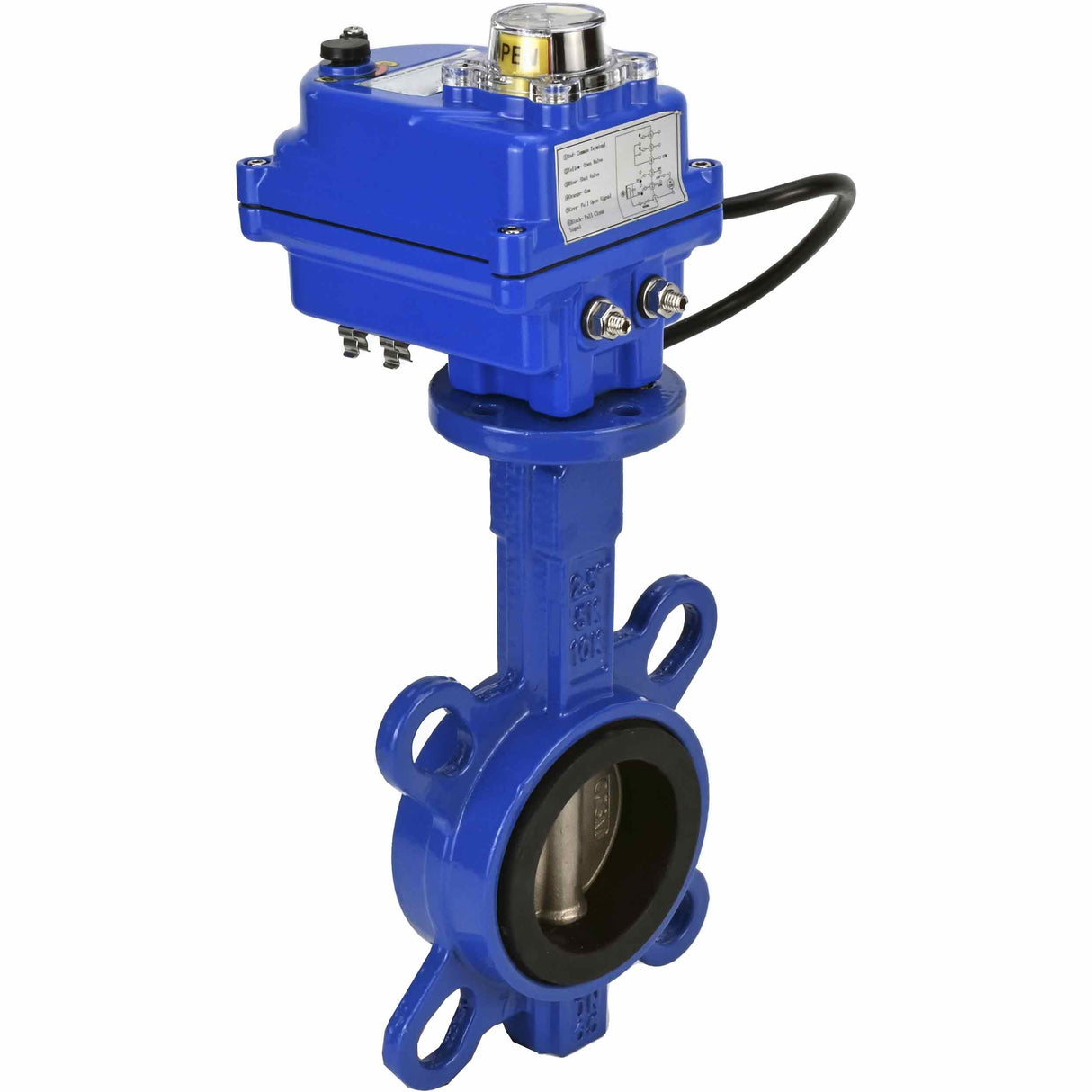 Water Butterfly Valve Elephant ggg50-316l-epdm-elephant-12, body material - cast iron GGG50, disk material - stainless steel AISI 316L, seal - EPDM, electric actuator operated