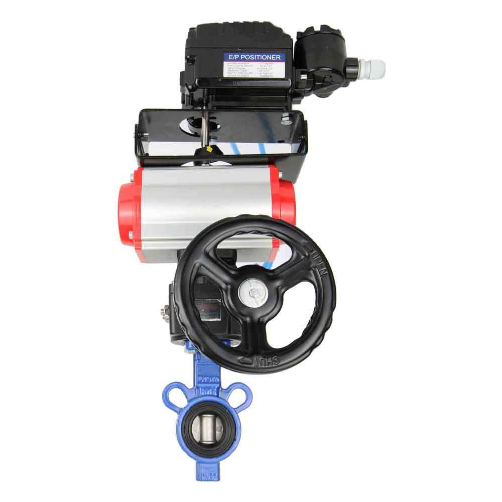 Water Butterfly Valve Elephant st-316l-viton-da-hdm-yt1000rsi, body material - carbon steel WCB, disk material - stainless steel AISI 316L, seal - VITON, pneumatic actuator operated