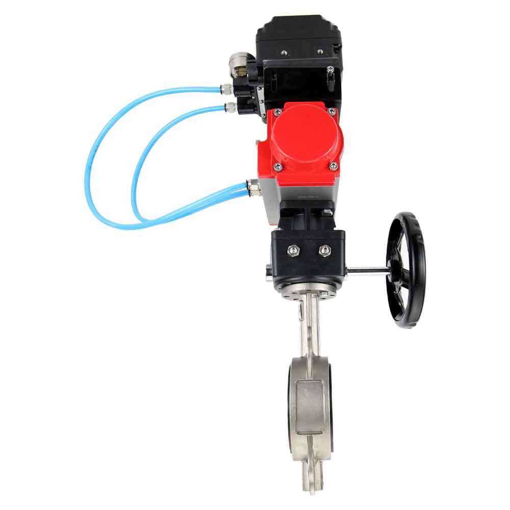 Water Butterfly Valve Elephant 316l-viton-da-hdm-yt1000rsi, body material - stainless steel AISI 316L, disk material - stainless steel AISI 316L, seal - VITON, pneumatic actuator operated