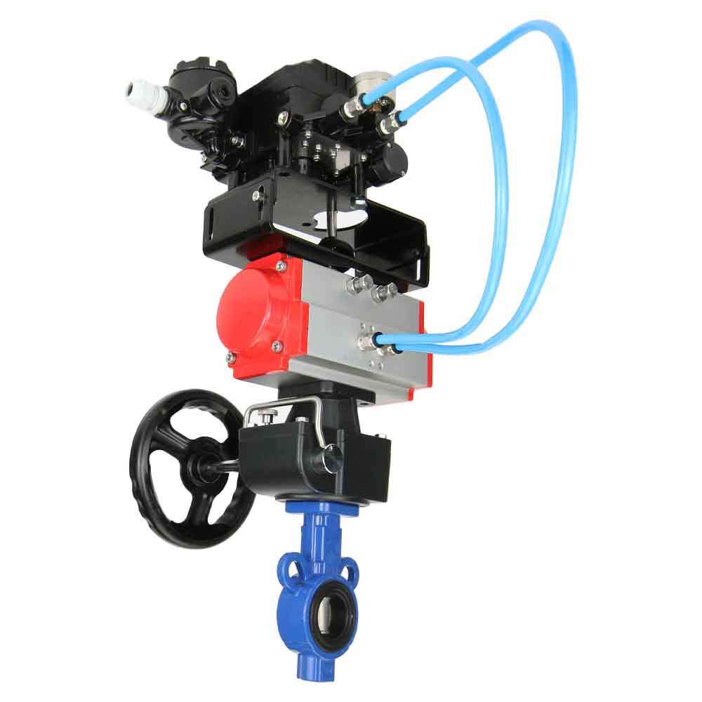 Water Butterfly Valve Elephant st-316l-viton-da-hdm-yt1000rsi, body material - carbon steel WCB, disk material - stainless steel AISI 316L, seal - VITON, pneumatic actuator operated