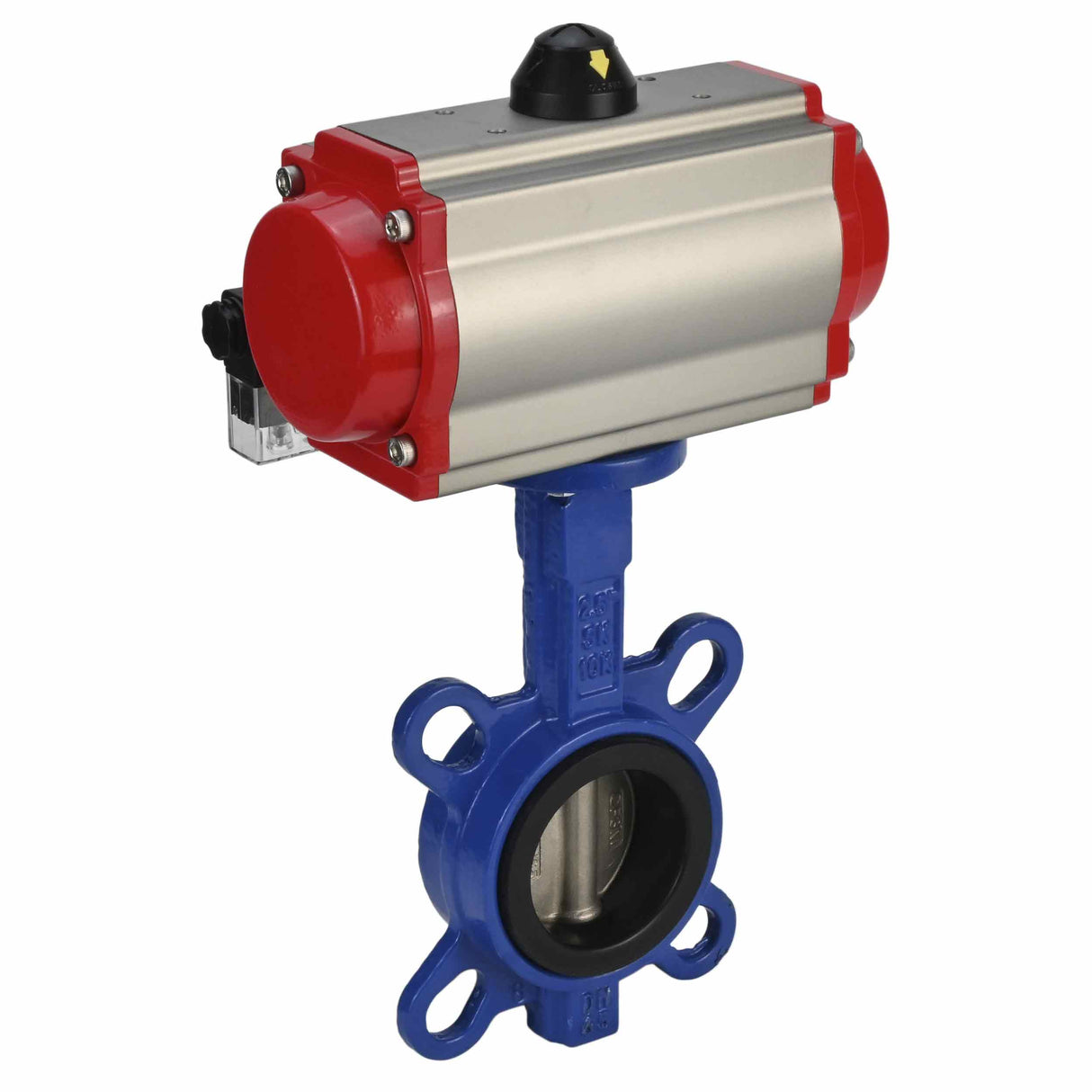 Water Butterfly Valve Elephant WBV1332N-2W-Fb-H body material - Cast iron GGG50, disk material - Stainless steel 316L, seal - NBR with double-acting pneumatic actuator DA and pneumatic distributor 4M310-08 NAMUR  220V