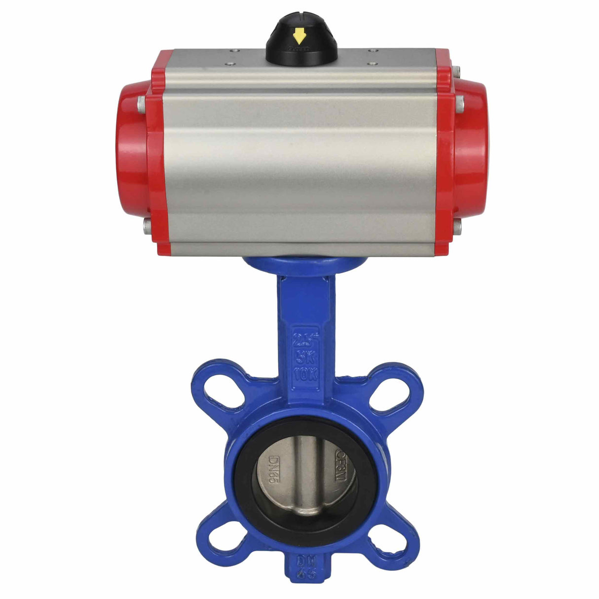 Water Butterfly Valve Elephant WBV1332N-2W-Fb-H body material - Cast iron GGG50, disk material - Stainless steel 316L, seal - NBR with double-acting pneumatic actuator DA and pneumatic distributor 4M310-08 NAMUR 24V