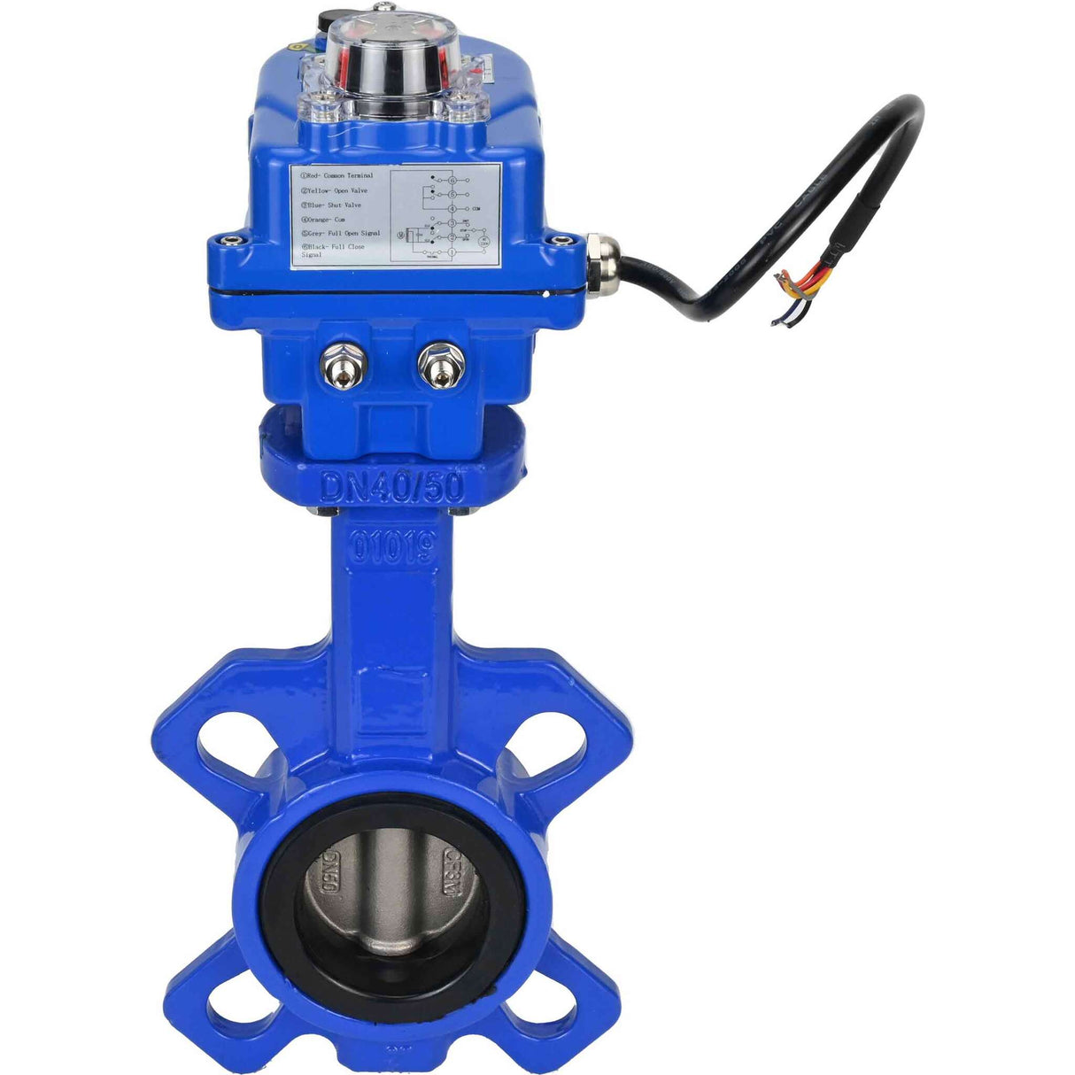 Water butterfly valve Elephant GGG50-316L-EPDM body material - cast iron GGG50, disk material - stainless steel 316L, seal - EPDM with electric actuator Elephant 220V