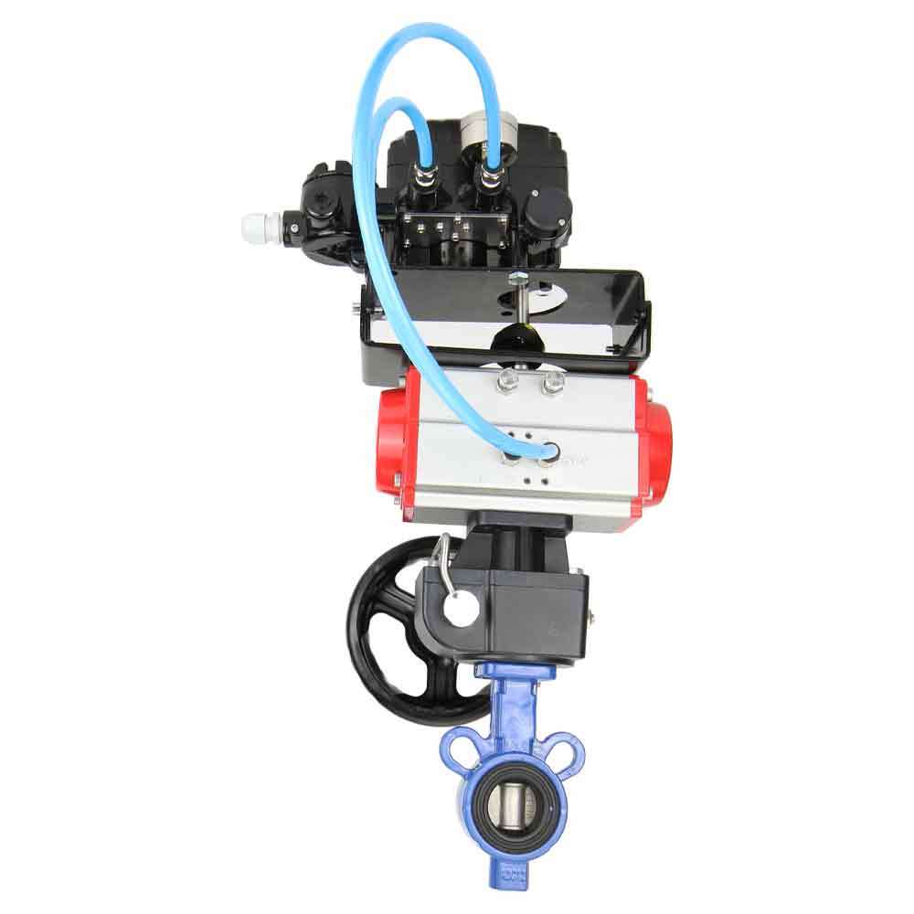 Water Butterfly Valve Elephant st-316l-viton-da-hdm-yt1000rsn, body material - carbon steel WCB, disk material - stainless steel AISI 316L, seal - VITON, pneumatic actuator operated