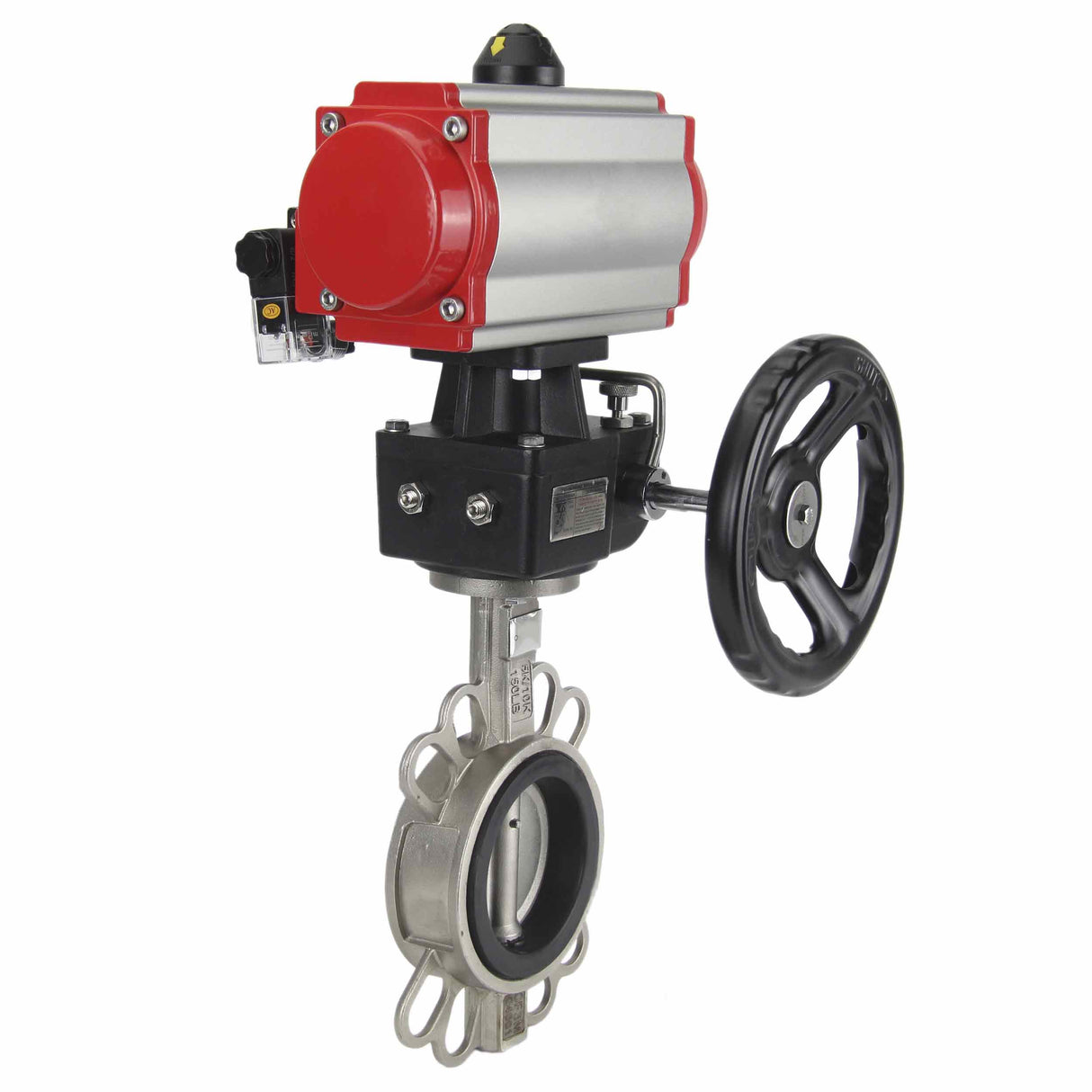 Water Butterfly Valve Elephant 316l-viton-da-4m310-24v-hdm, body material - stainless steel AISI 316L, disk material - stainless steel AISI 316L, seal - VITON, pneumatic actuator operated