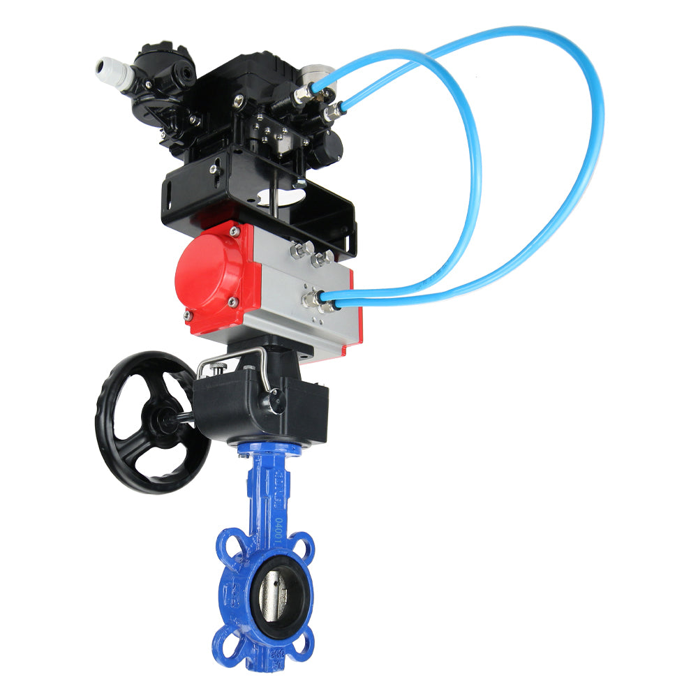 Water Butterfly Valve Elephant ggg50-316l-epdm-elephant-da-hdm-yt1000rsn, body material - cast iron GGG50, disk material - stainless steel AISI 316L, seal - EPDM, pneumatic actuator operated