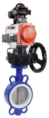 Water Butterfly Valve Elephant wcb-316l-ptfe-da-4M310-110/220-apl210n-gm, body material - carbon steel WCB, disk material - stainless steel AISI 316L, seal - PTFE, pneumatic actuator operated