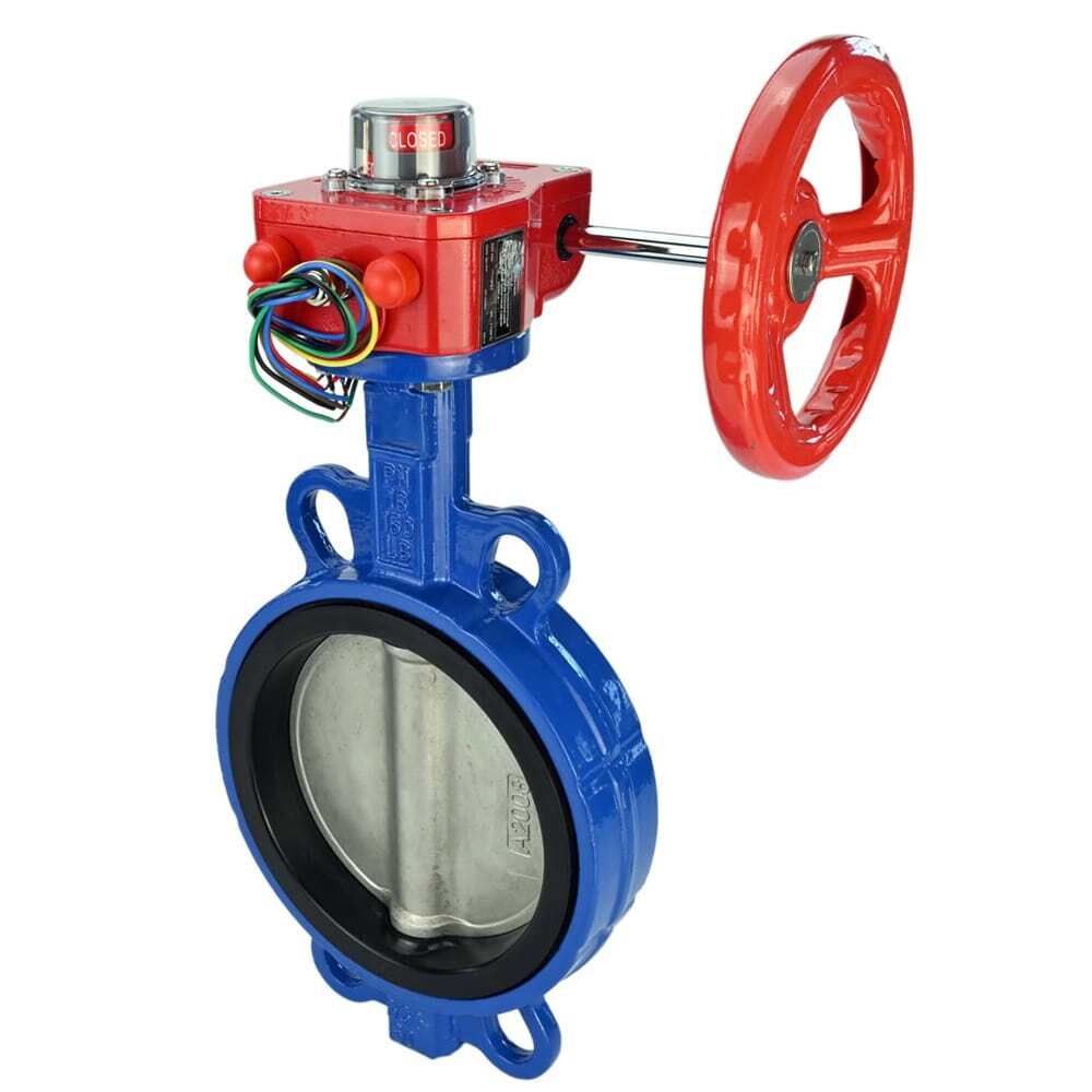 Water Butterfly Valve Elephant WCB-316L-EPDM body material - Carbon steel WCB, disk material - Stainless steel AISI 316L, seal - EPDM with gear Elephant HGBF, position indicator and feedback sensor
