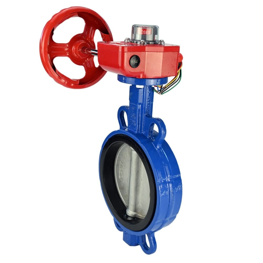 Water Butterfly Valve Elephant WCB-316L-VITON body material - Carbon steel WCB, disk material - Stainless steel AISI 316L, seal - Viton with gear Elephant HGBF, position indicator and feedback sensor