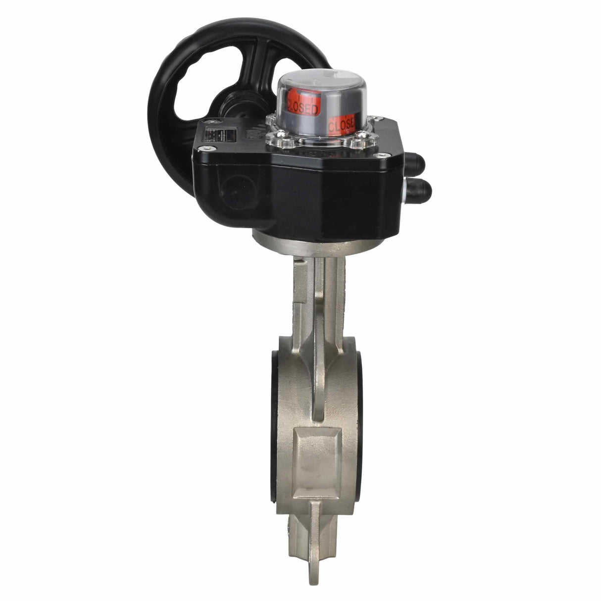 Water butterfly valve Elephant 316L-316L-VITON body material - stainless steel AISI 316L, disk material - stainless steel AISI 316L, seal - Viton with gear Elephant HGB, with position indicator