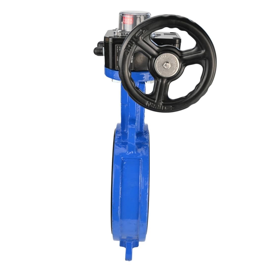Water butterfly valve Elephant GG25-316L-NBR body material - cast iron GG25, disk material - stainless steel 316L, seal - NBR with gear Elephant HGBF, with position indicator and feedback sensor