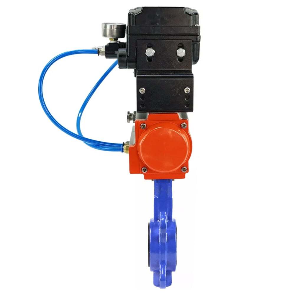 Water Butterfly Valve Elephant WBV1332N-2W-Fb-H body material - Cast iron GGG50, disk material - Stainless steel 316L, seal - NBR with double-acting pneumatic actuator DA and electropneumatic positioner with feedback Elephant YT-1000RSI