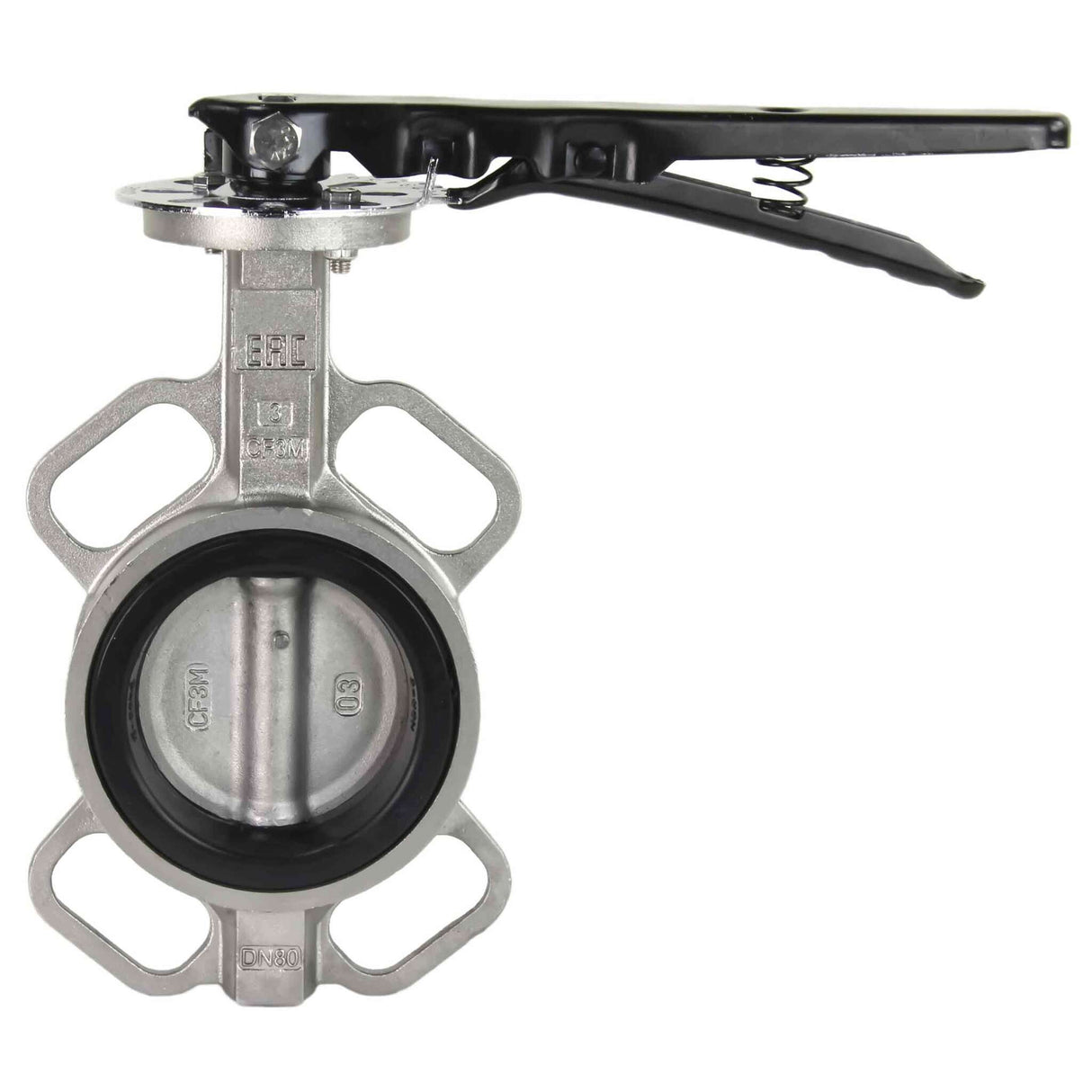 Water Butterfly Valve Elephant WBV3232V-2W-Fb-H PN16, body and disk material - stainless steel 316L, seal - VITON, handwheel operated