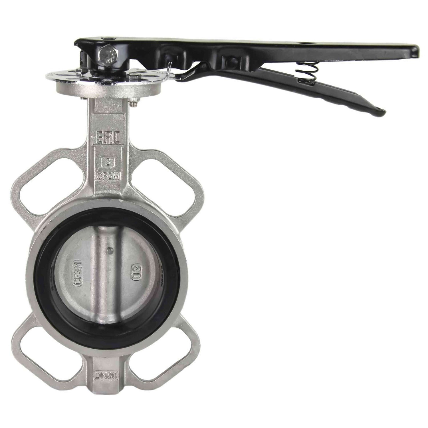 Water Butterfly Valve Elephant WBV3232V-2W-Fb-H PN16, body and disk material - stainless steel 316L, seal - VITON, handwheel operated
