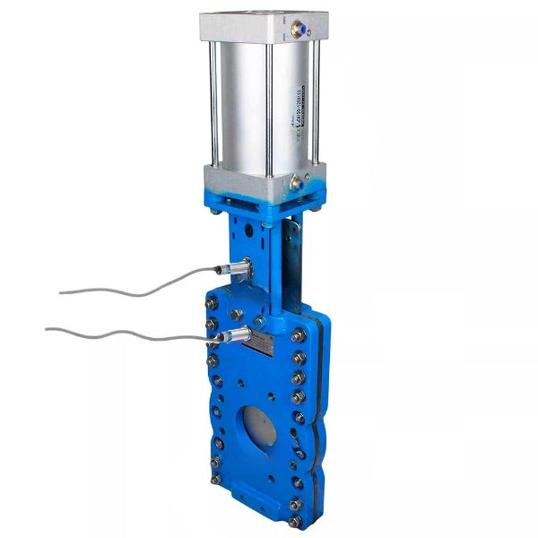 Gate valves Elephant GVKRT3431N-2W-Fb-2P interflanged, body - carbon steel WCB, gate - stainless steel 304, sealing - NBR, with pneumatic actuator and induction sensors LJ12A3-4-J/EZ 220V