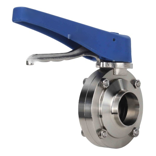 Water Butterfly valves Elephant WBV3131S-2W-W-H, body material - stainless steel AISI 304, seal - Silicon, welded, with handle