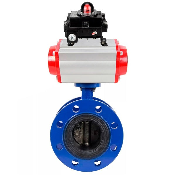 Water Butterfly Valve Elephant WBV1331E-2W-F-H, body material - Cast iron GGG40/EN-GJS-400-15, disk material - Stainless steel AISI 304, seal - EPDM, pneumatic actuator PA-DA double action, BKV APL-410N EX