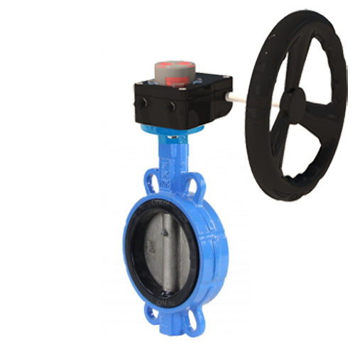 Water Butterfly Valve Elephant WBV1632E-2W-Fb-H, body material - cast iron QT450, disk material - stainless steel AISI 316L, seal - EPDM, gearbox HGB RQN