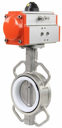 Water Butterfly Valve Elephant WBV3131P-2W-Fb-H, body material - Stainless steel AISI 304, disk material - Stainless steel AISI 304, seal - PTFE, pneumatic actuator PA-SA with return springs