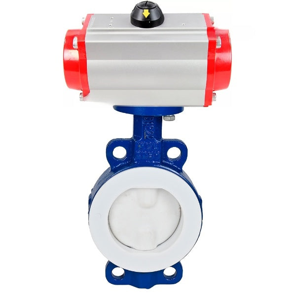 Water Butterfly Valve Elephant WBV3434Pf-2W-Fb-H, body material - Carbon steel, disk material - Carbon steel, seal - PTFE, pneumatic actuator PA-SA with return springs