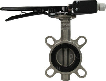 Water butterfly valve Elephant 316L-316L-NBR body material - stainless steel AISI 316L, disk material - stainless steel AISI 316L, seal - NBR with handle, with two limit switches LS-103 250V and a bracket for mounting limit switches