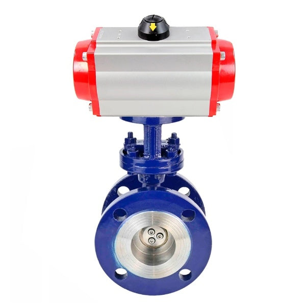 Water Butterfly Valve Elephant WBV3EX-3431M-1W-F-ISO, body material - Carbon steel, disk material - Stainless steel AISI 304, seal - Metal, pneumatic actuator PA-SA with return springs