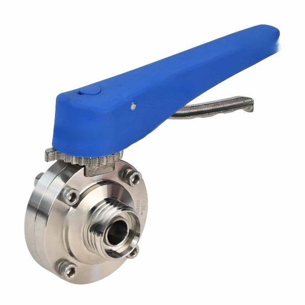 Water Butterfly Valve Elephant WBV3131E-2W-T-H, body material - food grade stainless steel 304, disk material - Stainless steel AISI 304, seal - EPDM, threaded, with handle